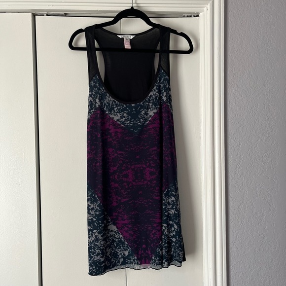 Cabi Tank Dress Sleeveless Purple Print Casual Summer L - Picture 1 of 4
